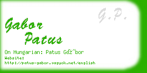 gabor patus business card